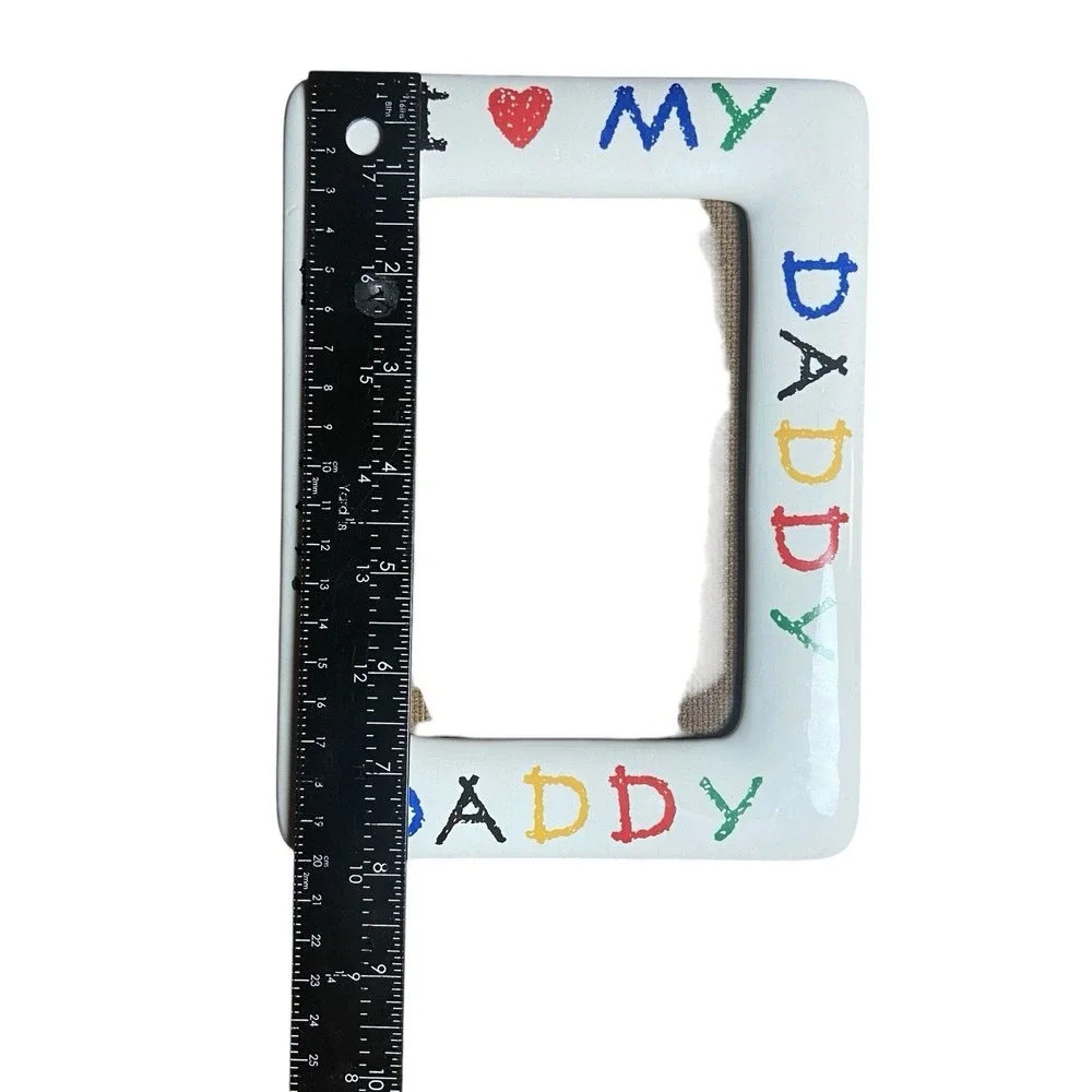 Vintage I Love My Daddy Frame 3.5x5 Crayon Writing Father's Day Gift Heart